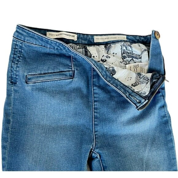 ANTHRO Pilcro and The Letterpress Jeans High Rise Blue Denim Leggings 26 - Picture 5 of 12